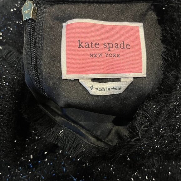 kate spade tinsel tweed sleeveless wool blend sheath dress 4 Black - Picture 6 of 6